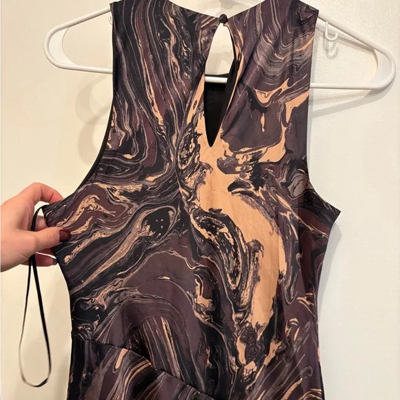 Black and Brown Marble Maxi Dress - Picture 5 of 8